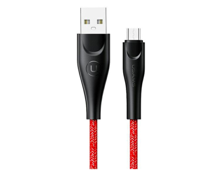 Kabel USAMS Kabel pleciony U41 microUSB 3m 2A czerwony
